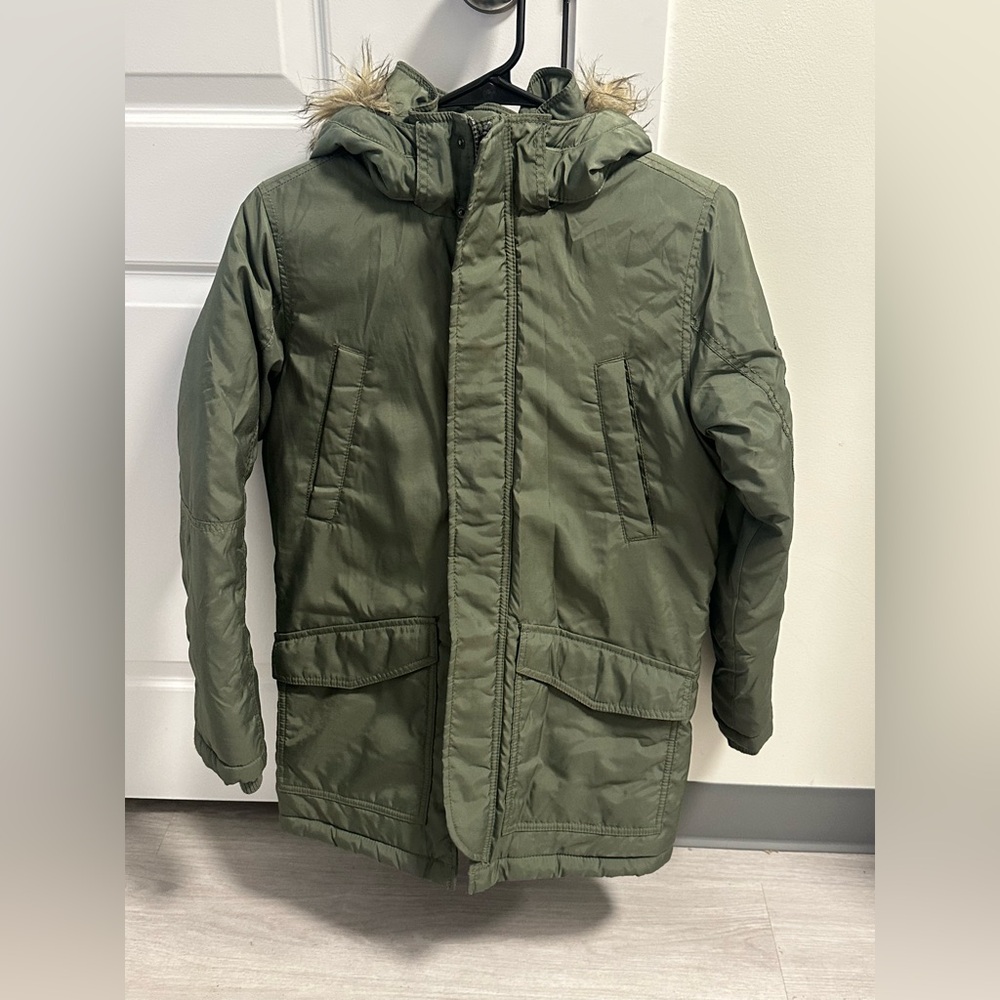 H&M Olive Green Hooded Field Jacket